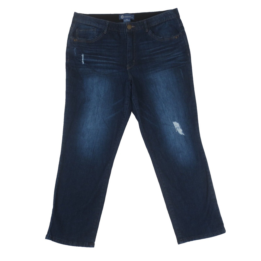Democracy Jeans Womens 16 Blue Ab Solution High Rise Skinny Ankle Distressed